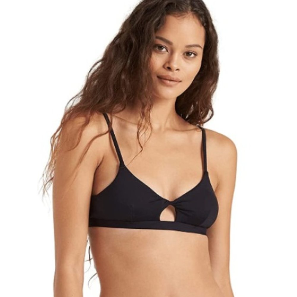 Billabong Sol Searcher Twist Bikini Top Black Pebble New - Small